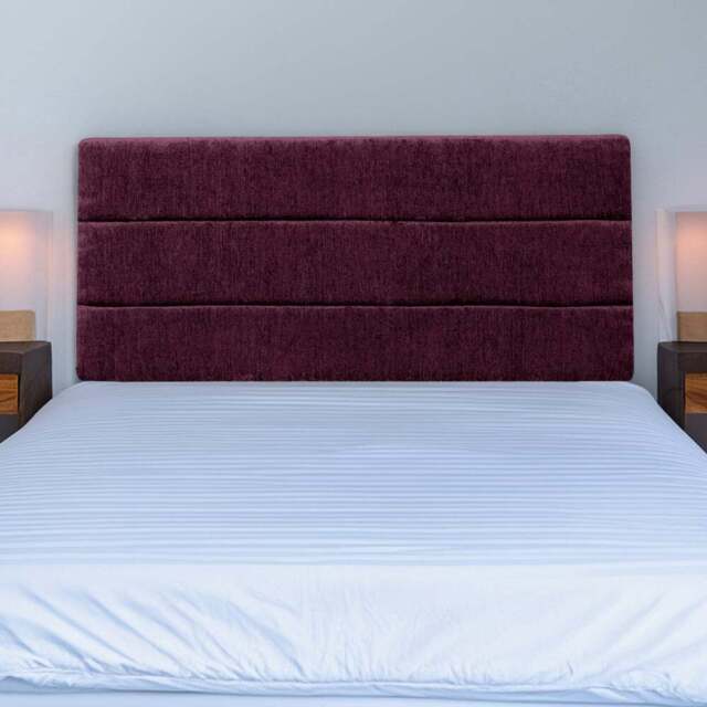 Bedmaster Milan Super King Size Aubergine Chenille Lined Headboard - Purple - Wilko - image 1