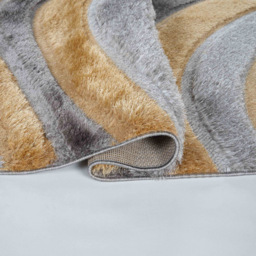 Desire Rug Modern Ochre Waves Shimmer Soft Shaggy Area Rug 60 x 220cm - Desire Rugs - Wilko - thumbnail 4