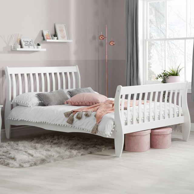 Belford Small Double White Wooden Bed - Birlea - Wilko - image 1