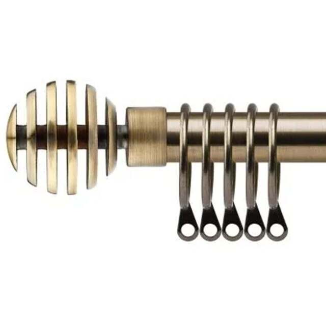 New Edge Blinds 160-300cm Extendable Brass Geneva Metal Curtain Pole - Size: 160 - 300cm - Gold - Wilko - image 1