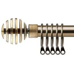 New Edge Blinds 160-300cm Extendable Brass Geneva Metal Curtain Pole - Size: 160 - 300cm - Gold - Wilko - thumbnail 1