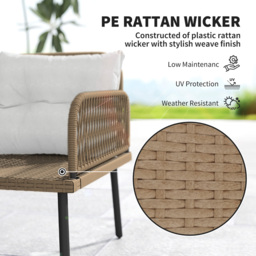Outsunny 8 Seater Cream White PE Rattan Sectional Garden Lounge Set - Wilko - thumbnail 6