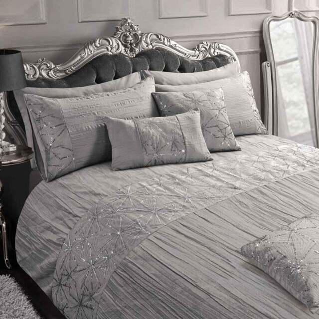 Velosso Marini Single Silver Crinkle Duvet Set - Grey - Wilko - image 1