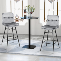 Costway Grey Tufted Back Bar Stool Set of 2 - Size: 71 x 45 x 45cm - Wilko - thumbnail 5