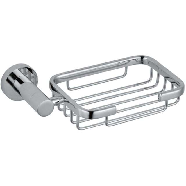 Nes Home Chrome Square Soap Dish with Holder - Size: 5 x 18 x 10.5cm - Silver - Wilko - image 1