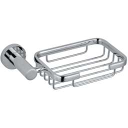 Nes Home Chrome Square Soap Dish with Holder - Size: 5 x 18 x 10.5cm - Silver - Wilko - thumbnail 1