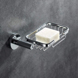 Nes Home Chrome Square Soap Dish with Holder - Size: 5 x 18 x 10.5cm - Silver - Wilko - thumbnail 3