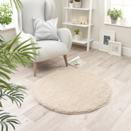 My Rug Stone Round Rug 100cm - Size: 100 x 100 x 2cm - Cream - Wilko - thumbnail 3