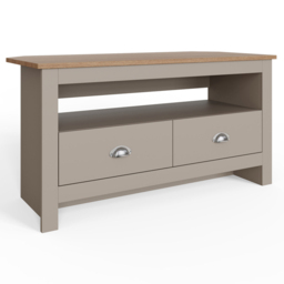 GFW Lancaster 2 Drawer Grey Corner TV Unit - Size: 45 x 95 x 51cm - Wilko - thumbnail 4