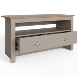 GFW Lancaster 2 Drawer Grey Corner TV Unit - Size: 45 x 95 x 51cm - Wilko - thumbnail 5