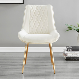 Furniturebox Elissa Cesano Marble Effect 2 Seater Round Dining Set White Cream and Gold - Wilko - thumbnail 5