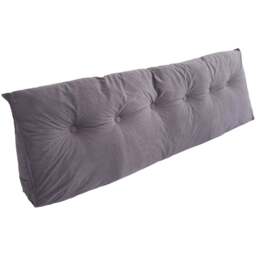 Living and Home Grey Chenille Wedge Headboard Pillow with Side Pocket 180 x 50cm - Size: 50 x 180 x 20cm - Wilko