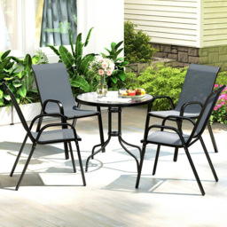 Outsunny 4 Seater Garden Dining Set Grey - Wilko