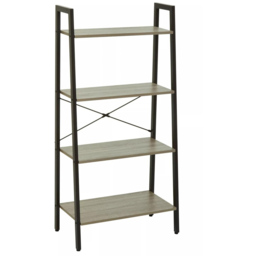 Premier Housewares Bradbury 4 Shelf Grey Oak Veneer Ladder Bookshelf - Interiors by Premier - Wilko - thumbnail 3