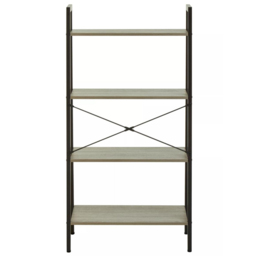 Premier Housewares Bradbury 4 Shelf Grey Oak Veneer Ladder Bookshelf - Interiors by Premier - Wilko - thumbnail 5