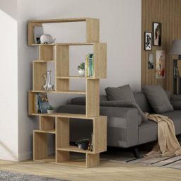 Decortie Karmato 10 Shelf Oak Modern Bookcase - Cream - Wilko - thumbnail 5
