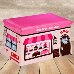 Premier Housewares Pink Cake Shop Storage Box and Seat - Size: 49 x 31 x 33cm - Wilko