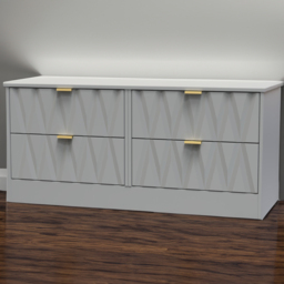 Crowndale Las Vegas 4 Drawer Dusk Grey Chest of Drawers Ready Assembled - Wilko - thumbnail 1