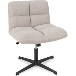 Costway Grey Fleece Adjustable Armless Office Chair - Wilko - thumbnail 3