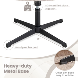 Costway Grey Fleece Adjustable Armless Office Chair - Wilko - thumbnail 7