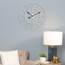 Living and Home Vintage Round Wall Clock 40cm - White - Wilko - thumbnail 5