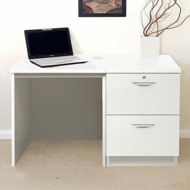 R White Cabinets 2 Drawer White Set-04 Desk - Size: 72.8 x 107.9 x 54cm - Wilko - image 1