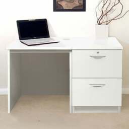 R White Cabinets 2 Drawer White Set-04 Desk - Size: 72.8 x 107.9 x 54cm - Wilko - thumbnail 1