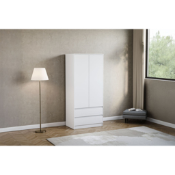 Vida Designs Denver 2 Door 2 Drawer White Wardrobe - Size: 2 Door, 2 Drawer - Wilko - thumbnail 6