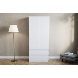 Vida Designs Denver 2 Door 2 Drawer White Wardrobe - Size: 2 Door, 2 Drawer - Wilko - thumbnail 7