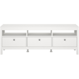 Florence Madrid 3 Drawer 3 Shelf White TV Unit - Size: 38 x 151 x 54cm - Wilko - thumbnail 4