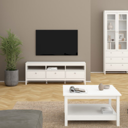 Florence Madrid 3 Drawer 3 Shelf White TV Unit - Size: 38 x 151 x 54cm - Wilko - thumbnail 6