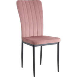 Elle Set of 6 Pink Velvet Effect Plush Padded Upholstered Dining Chair - MCC - Wilko - thumbnail 3