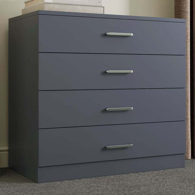 Seconique Dakota 4 Drawer Dark Grey Storage Chest - Wilko - image 1