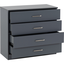 Seconique Dakota 4 Drawer Dark Grey Storage Chest - Wilko - thumbnail 4