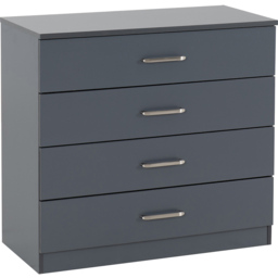 Seconique Dakota 4 Drawer Dark Grey Storage Chest - Wilko - thumbnail 3