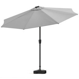Living and Home Light Grey Solar LED Crank and Tilt Parasol with Plastic Fillable Base 3m - Wilko - thumbnail 6