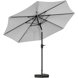 Living and Home Light Grey Solar LED Crank and Tilt Parasol with Plastic Fillable Base 3m - Wilko - thumbnail 4