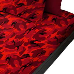 Velosso Double Camouflage Red Fitted Sheet - Wilko - thumbnail 1