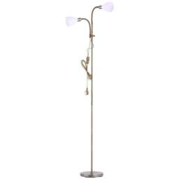 Living and Home Bronze 2 Head Standing Floor Lamp - Size: 180x23x23cm - Brown - Wilko