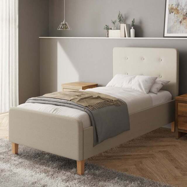 GFW Ashbourne Single Natural Ottoman Bed - Cream - Wilko - image 1