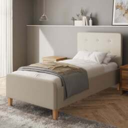 GFW Ashbourne Single Natural Ottoman Bed - Cream - Wilko - thumbnail 1