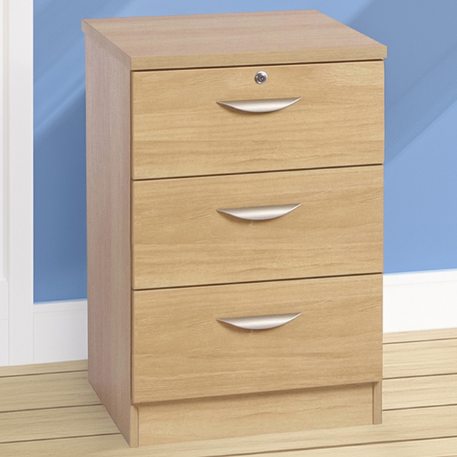 R White Cabinets 3 Drawer Brown Storage Unit - Size: 72.8 x 47.9 x 54cm - Wilko - image 1
