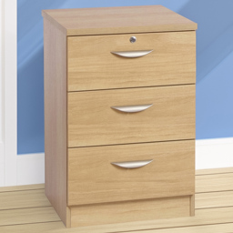 R White Cabinets 3 Drawer Brown Storage Unit - Size: 72.8 x 47.9 x 54cm - Wilko - thumbnail 1