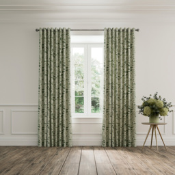 V&A Ornamental Bloom Green Lined Blackout Pencil Pleat Curtains 229 x 137cm - Size: W 228 x D 138cm - Wilko - thumbnail 5