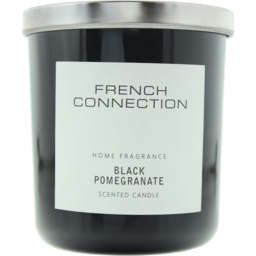 French Connection Black Collection Black Pomegranate Scented Candle - Size: 12 x 9.8 x 9.5cm - n/a - Wilko