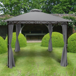 Glendale Marco Polo 4 x 3m Grey Garden Gazebo - Size: 3 x 4m - Wilko