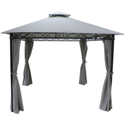 Glendale Marco Polo 4 x 3m Grey Garden Gazebo - Size: 3 x 4m - Wilko - thumbnail 3