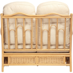 Desser Furniture Vale 2 Seater Light Oak Natural Rattan Cloud Sofa - Brown - Wilko - thumbnail 5