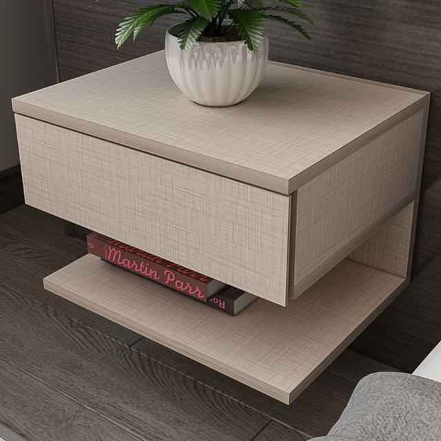 Decorotika Vivid White Minimalist Floating Nightstand - Size: Single Drawer - Cream - Wilko - image 1