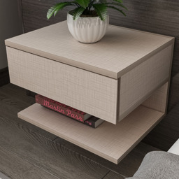 Decorotika Vivid White Minimalist Floating Nightstand - Size: Single Drawer - Cream - Wilko - thumbnail 1